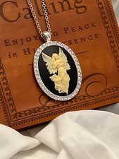 Angel BLING MOM DAUGHTER SLVR Pendant Necklace Birthday Gift Grandma Sister