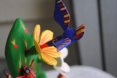 Vtg Alebrijes Oaxaca Wood Carving Hummingbirds Bugs Cactus Feliciano Santiago - Picture 13 of 15