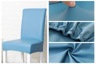 Waterproof Premium Faux PU Leather Chair Covers Stretch Dining Seat Slipcovers