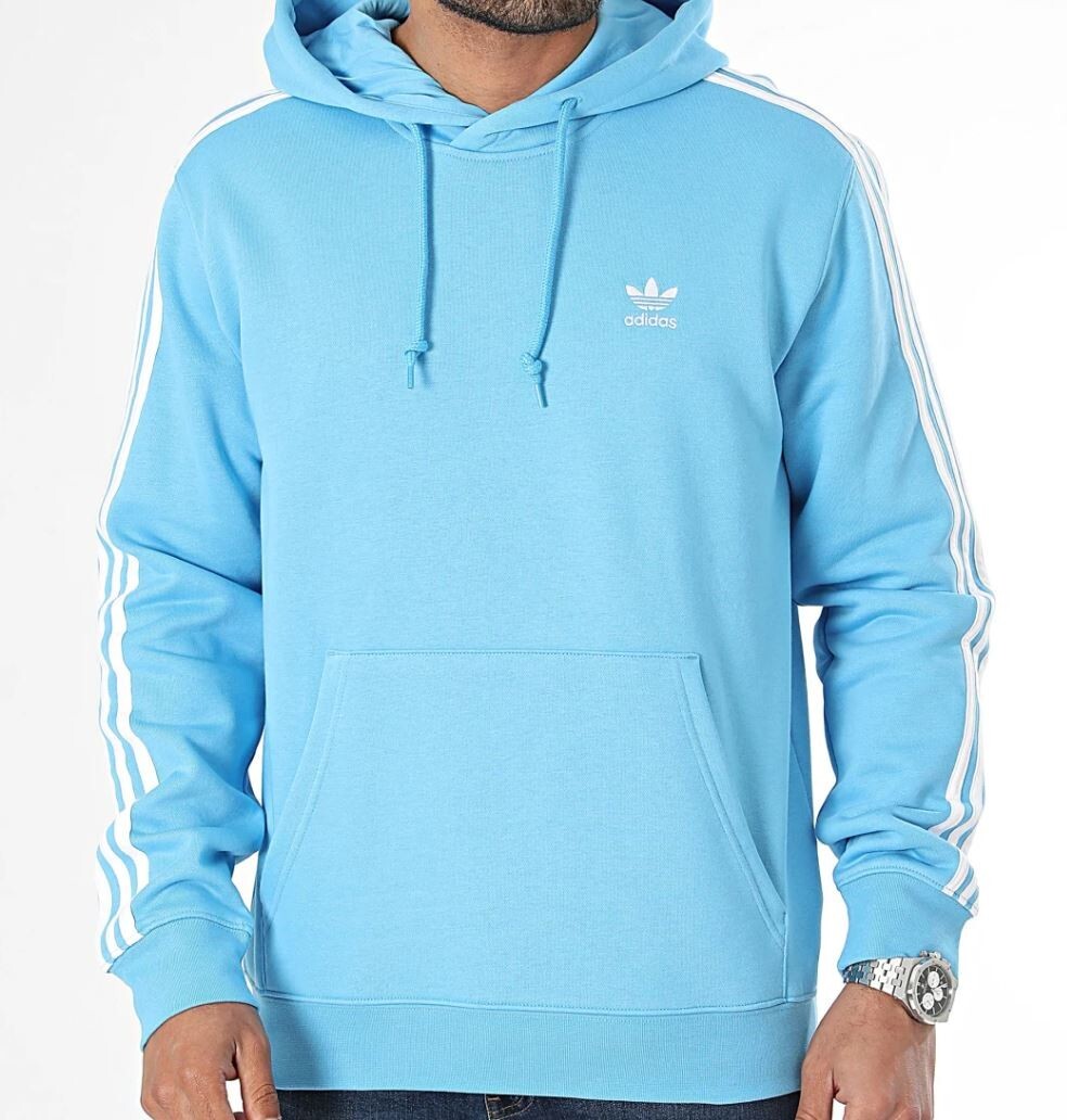 NEW MENS ADIDAS ORIGINALS 3 STRIPES TREFOIL HOODIE ~SIZE