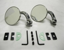 Chrome 3 Universal Door Edge Peep Mirrors W Short Arm Retro Street Rod Pair