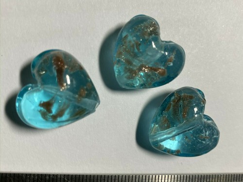 Lampwork foliengefütterte Herzperlen - Bild 35 von 69