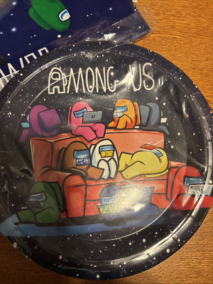 Among Us Party Supplies Plates Balloons  Tablecloth Napkins Cups Straws