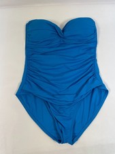 Anne Cole Womens Blue Strapless One-Piece Swi...