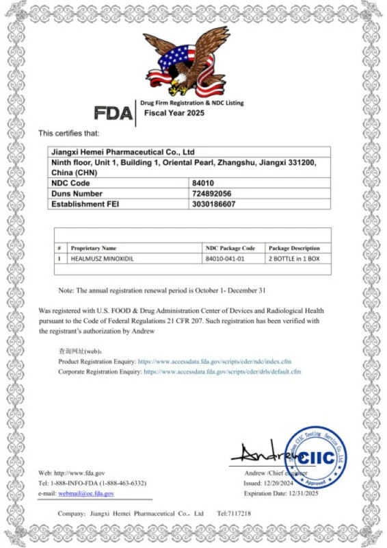 Pacote com 6 Minoxidil 5% Extra Strength Tratamento de Crescimento de Cabelo Masculino Fornecimento para 6 Meses - Imagem 2 de 4