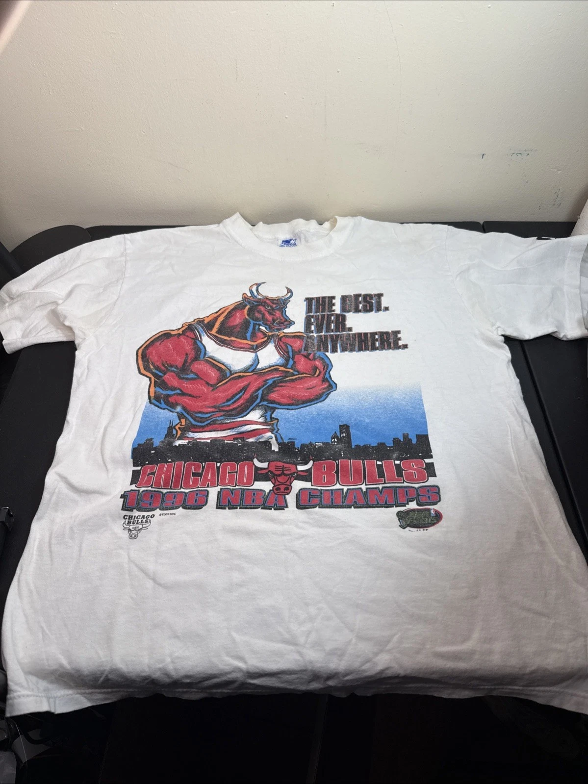 VTG 1996 Chicago Bulls Starter T-Shirt The Best Ever Anywhere Single Stitch M - product detail image 1