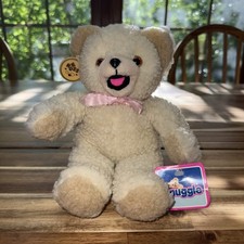Vintage 1986 Snuggle Fabric Softener Plush Teddy Bear Russ Berrie Tags 9" White