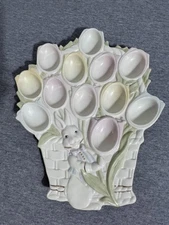 Lenox Easter Tulip Egg Platter Pastel Bunny Basket Deviled Egg Plate New Boxed