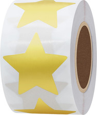 Gold Star Stickers for Kids Reward Metallic Foil Star Labels 1.5 Inch 500 Total