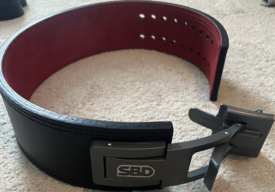 SBD MEDIUM 13mm Leather Powerlifting Belt Black/Red Unisex Adults