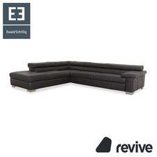 Ewald Schillig Courage Leder Sofa Grau Ecksofa Couch manuelle Funktion