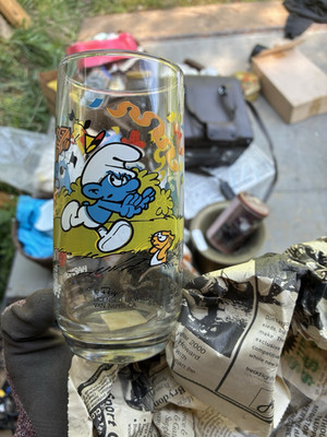 Wallace Berrie Co. 1983 The Smurfs Cartoon Glasses Set Gargamel Harmony