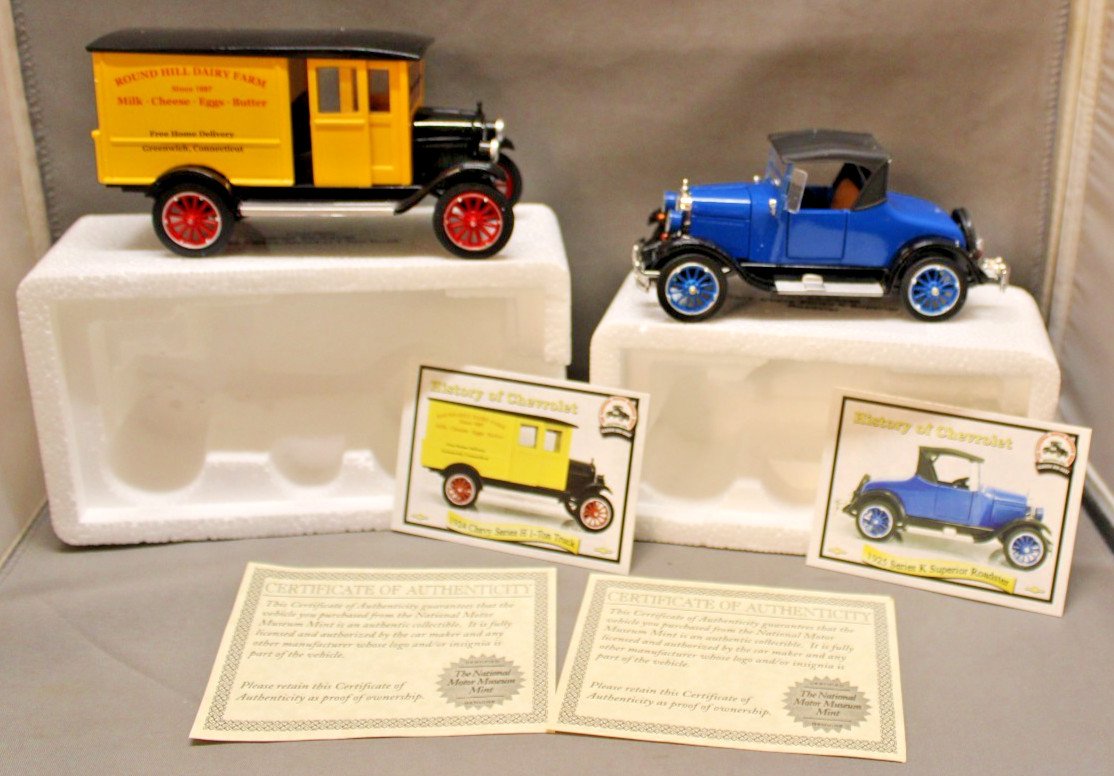 National Motor Museum Mint 1/43 1924 Chevy Truck & 1925 Roadster MIB @