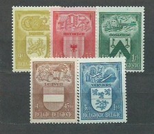 Belgium - Mail 1946 Yvert 743/7 * Mh Shields