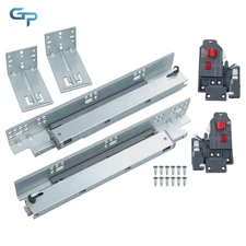 Concealed Bottom Mount Drawer Slides 12", Soft Close, Full Extension Glides