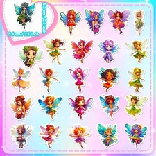 50 Fairy Vinyl Stickers Waterproof, UV-Proof, No Duplicate Set