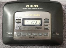 Aiwa TX361 Stereo Radio Cassette Player Super Bass AM/FM Headphone Jack READ  