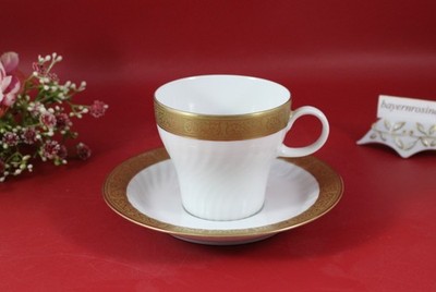 Hutschenreuther Arzberg Bavaria - Conrad`s Kaffeetasse mit Untertasse Goldrand