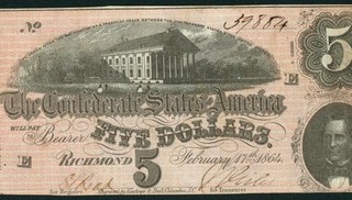 $5 1864 Confederate States of America PAPER CURRENCY AUCTIONS
