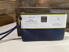 NWT Liz Claiborne Phone Charging Wallet Navy Blue
