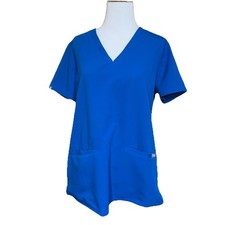 FIGS Technical Collection Royal Blue Scrub Top Size Small V-Neck