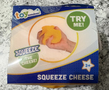 Toymendous Squeeze Cheese Tactile Squishy Squeeze Toy, Yellow, Ages 3