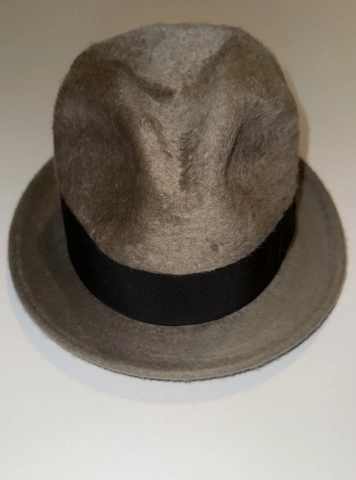 Sombrero Trilby Borsalino Peluche/Terciopelo Vintage — En Caja, Excelente Estado Foto 2 de 4