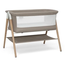 Delta Children Bondi Beechwood Bedside Bassinet Crib with PureAir Breathable Mes