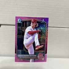 2025 Bowman - Chrome Prospects Quinn Mathews #BCP-25 Fuchsia Mojo Ref. /199 (RC)