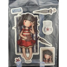Santoro London Gorjuss Summer Days Rubber Cling Stamp Set Beach Girl Starfish