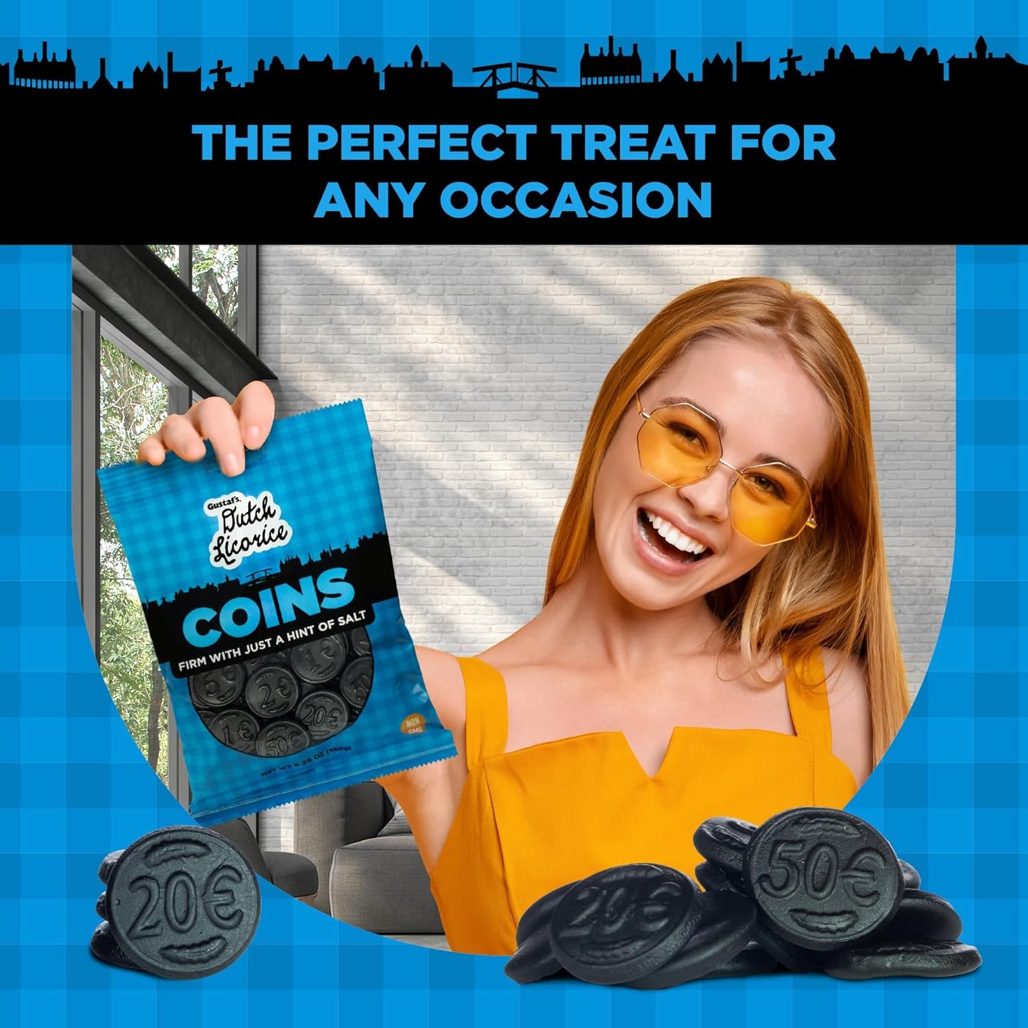 Gustaf's Salted Dutch Licorice Coins - 12 Pack of 5.2oz Bags - Black... 