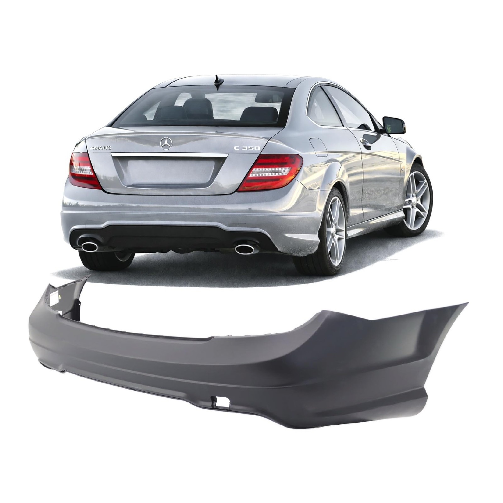 Rear Bumper Cover Primed for Mercedes Benz C250 C300 C350 2012-2015 MB1100287