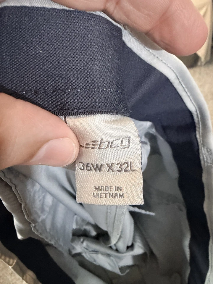 Pantalones de golf/vestido BCG para hombre talla 36x32 gris/azul frente plano! ¡Envío rápido! Foto 3 de 3
