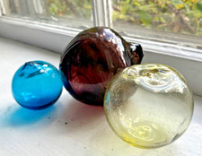 Vintage  3 Small Glass Fishing Floats