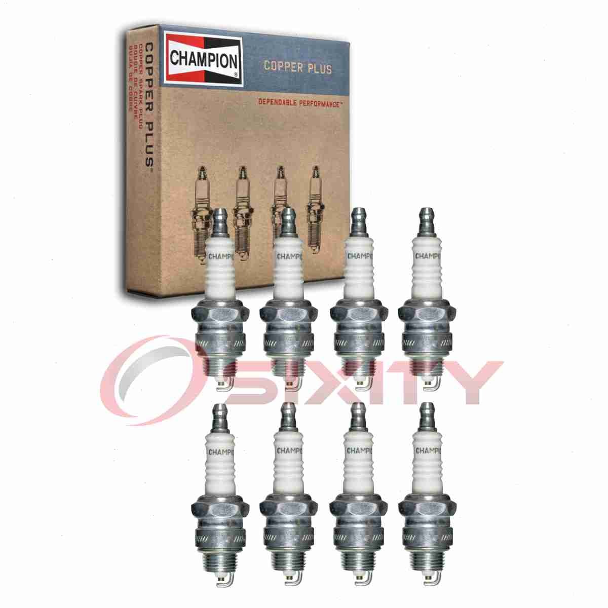 8 pc Champion Copper Plus Spark Plugs for 1963-1968 Pontiac Grand Prix 6.6L mj