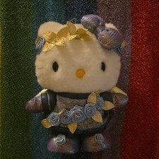 VTG 2001 Hello Kitty Blue Angel 11" Plush Doll Toy Flower Wing Iridescent Outfit