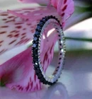 2Ct Lab Created Black Diamond Full Eternity Band Ring 14K White Gold Plated