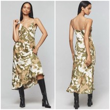 By Anthropologie Sleeveless V Neck Slip Midi Dress Size Large Cocktail New Green