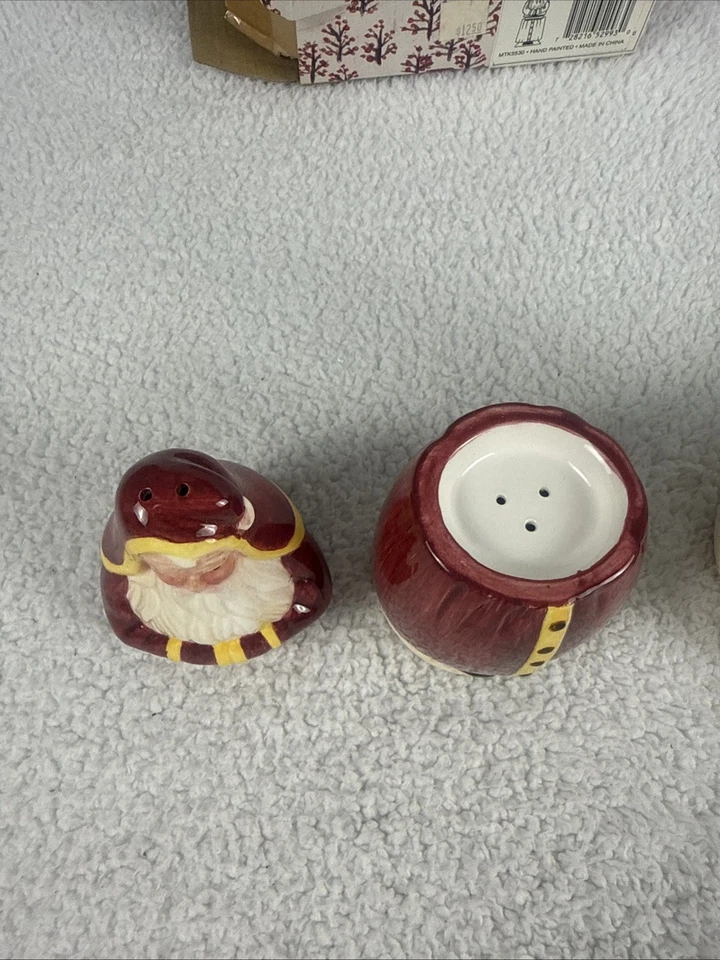 Juego de sal y pimienta, crema y azúcar / equipo de bloque / Papá Noel, muñeco de nieve, casa de colección Foto 4 de 4