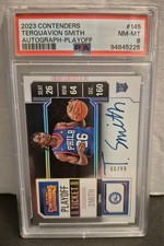 2023 Contenders Terquavion Smith Autograph Playoff Ticket RC /99 Graded PSA 8