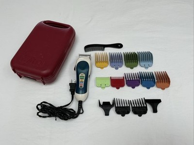 Wahl Color Coded  Hair Clippers Corded W/ Attachments  & Case Model MC3, Tested