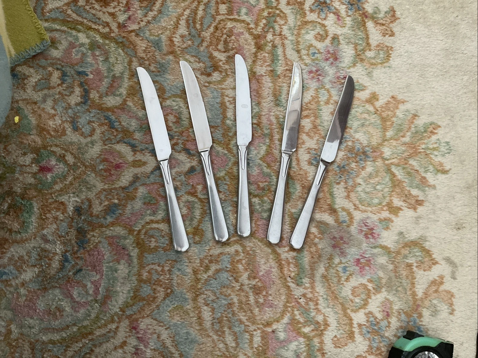 Set Of 5 Vintage Oneida Hera Stainless Flatware Dinner Knives (5) Serrated