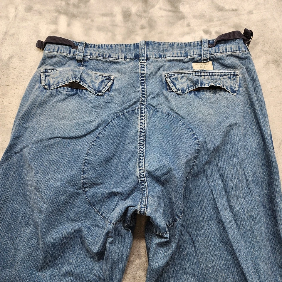 Vintage Y2K Gap Jeans Mens 33x32 Blue Articulated Knee Wide Leg Adjustable Waist - Image 4 of 4