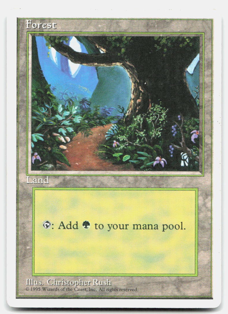Forest (B) 175 Land Fourth Edition Magic: The Gathering Lightly Played