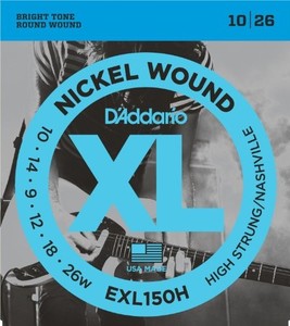 D'Addario Nickel Wound Electric Guitar Strings, High-Strung/Nashville Tuning