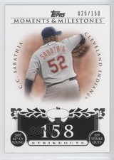 2008 Moments & Milestones /150 CC Sabathia (2007 AL Cy Young 209 Ks) #51 HOF 5hy