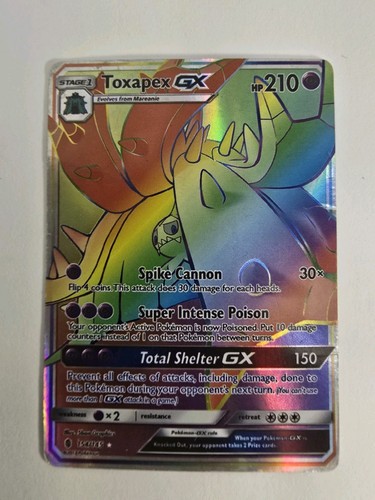 Pokemon Toxapex GX 154/145 Guardians Rising Full Art Holo Secret Rare HP210