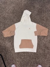 Jordan Pullover Hoodie White Tan Colorblock Jumpman Kids XL 13-15 Yrs