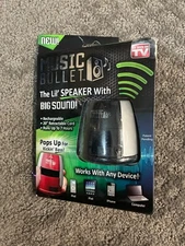 MUSIC BULLET Black & Silver Big Bass Clear Sound Rechargeable Portable SPEAKER