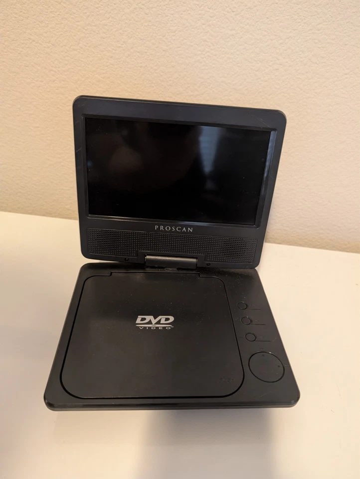 Reproductor de DVD portátil Proscan 7" pantalla giratoria LCD PDVD7040B sin control remoto Foto 3 de 4